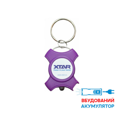 Ліхтар-брелок Xtar X-CRAFT USB XPK, 5 лм, фіолетовий