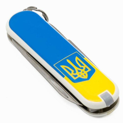 CLASSIC SD UKRAINE 58мм/1сл/7функ/біл /ножн/жовт-бл. з Гербом/бл.