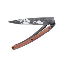 Ніж deejo Tattoo Wood Black 37 г, рожеве дерево, 