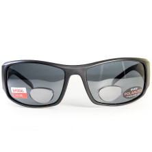 Окуляри BluWater Bifocal - 1 (+2.0) Polarized (gray) чорна біфокальна лінза з діоптріями