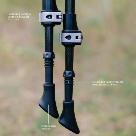 Палиці для скандинавської ходьби Tribe Nordic Pole Carbon T-ME-0023-white