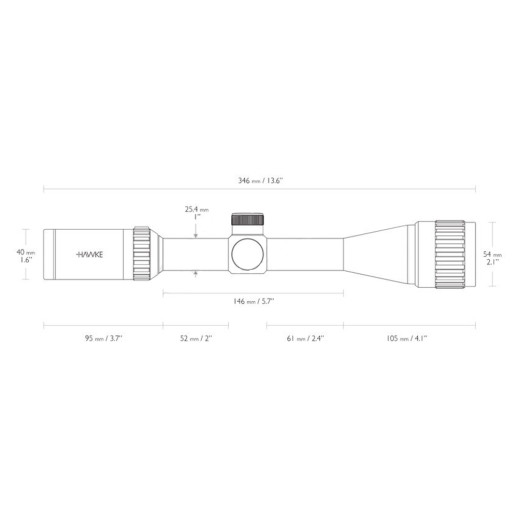 Приціл Hawke Vantage IR AO 4-12x40 сітка .17HMR з підсвічуванням 1"