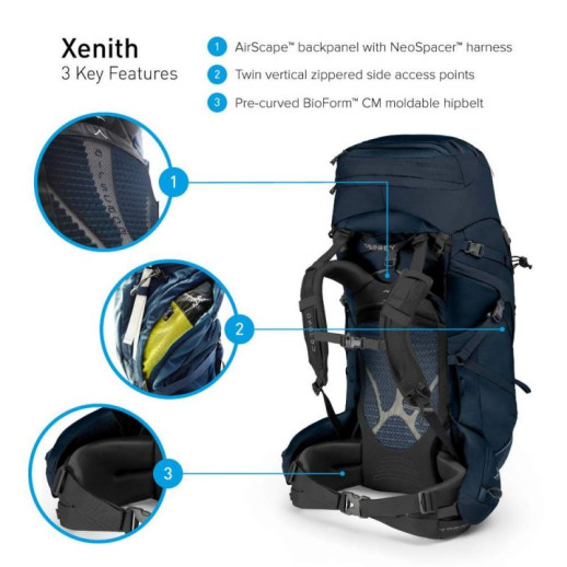 Рюкзак Osprey Xenith 75 Tektite Grey, M