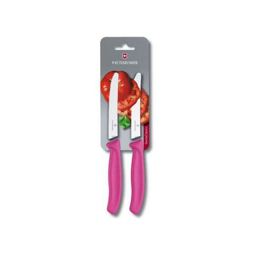 Набір кухонних ножів Victorinox SwissClassic Tomato&Sausage 2 ножа 11см (6.7836.L115B)