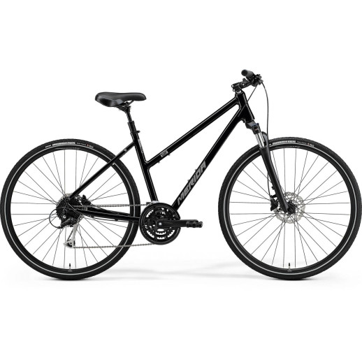 Велосипед Merida 2021 crossway 100 s (l) (47l) глянцевий чорний (матовий сріблястий)