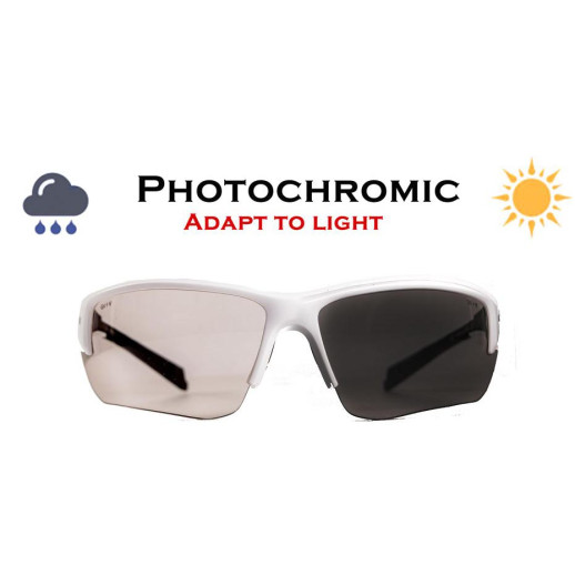 Окуляри Global Vision Hercules-7 White Photocromic (clear) фотохромні прозорі в білій оправі