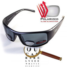 Окуляри BluWater Bifocal - 1 (+2.5) Polarized (gray) чорна біфокальна лінза з діоптріями