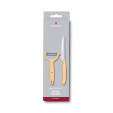 Кухонний набір Victorinox Ніж і Овочечистка Swiss Classic, Paring Knife set with peeler, 2 pieces, персиковий