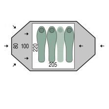 Намет тримісний Pinguin Tornado 3, Green (PNG 123)