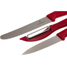 Набір кухонний Victorinox SwissClassic Paring Set 3шт з червоною ручкою (6.7111.31)