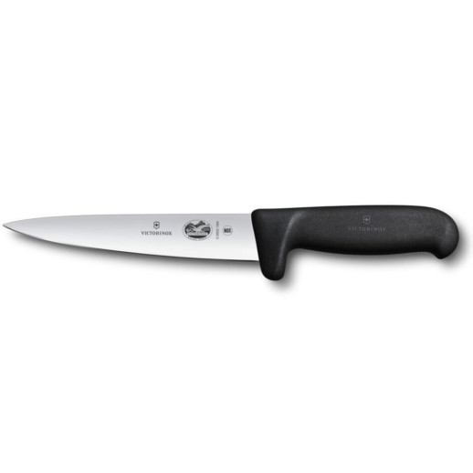 Універсальний ніж для м'яса Victorinox FIBROX 16см чорн.Safety Grip 5.5603.16M