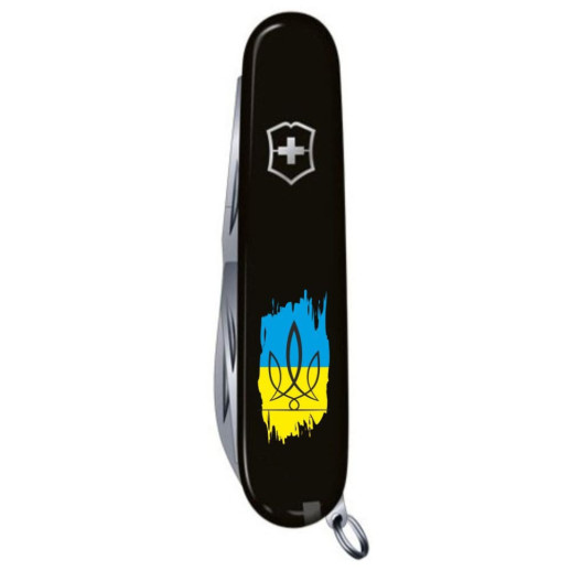 SPARTAN UKRAINE 91мм /12функ /черн /штоп /тризуб фігурний на тлі прапора