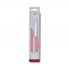 Кухонний набір Victorinox Ніж і Овочечистка Swiss Classic, Paring Knife set with peeler, 2 pieces, світло-червоний