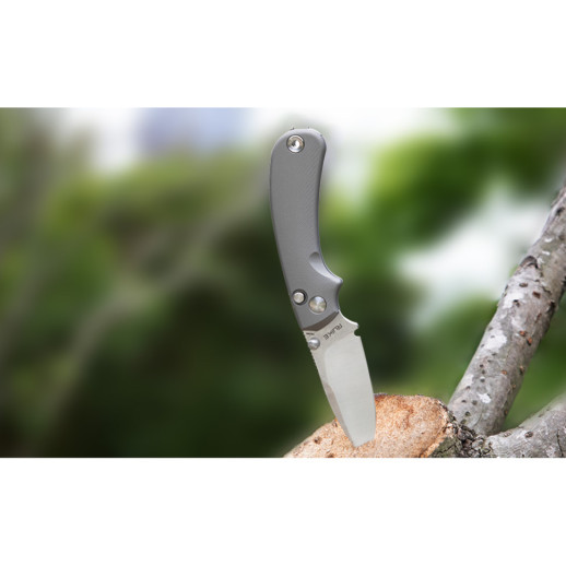 Ніж складаний кишеньковий Ruike P736-AK, (7.5 см) 14C28N / алюміній, сірий