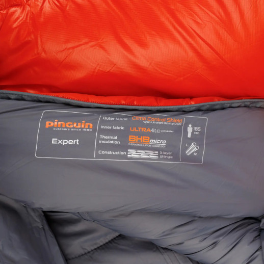 Спальний мішок Pinguin Expert (-8°С/-16°С), 185 см - Left Zip, Orange (PNG 233155) 2020