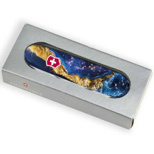 Складаний ніж Victorinox HUNTSMAN DESIGN Золотисто-блакитний кристал