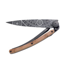 Ніж deejo Tattoo Wood Black 37 г, ялівець, 