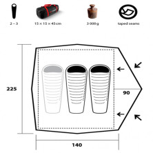 Намет Trimm COMPACT, пісочний 2+1