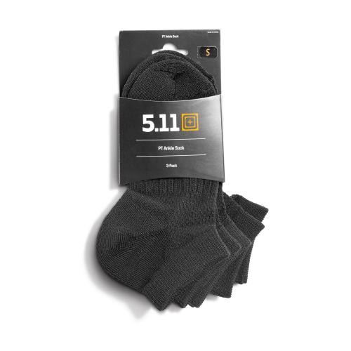 Шкарпетки тренувальні 5.11 Tactical PT Ankle Sock-3 Pack (3 шт. в упаковці), чорні, M (10035)