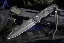 Ніж Kizlyar Supreme Legion, рукоять G10, чорний, сталь D2