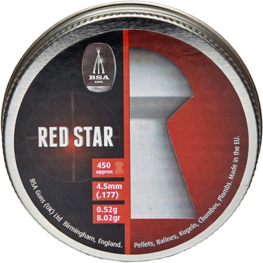 Кулі пневм BSA Red Star 4,5 мм 0,52 г 450шт/уп (750)
