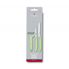 Кухонний набір з 3-х предметів Victorinox Swiss Classic Trend Colors Paring Knife Set with Tomato and Kiwi Peeler (6.7116.33L42), салатовий