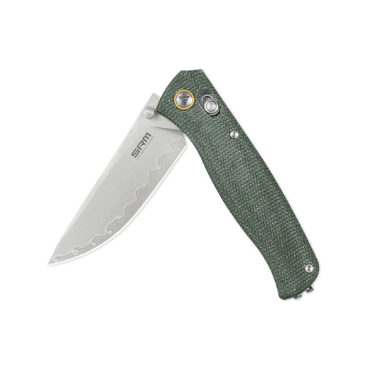 Ніж складаний туристичний SRM Medal (8,2 см) 140Cr / Micarta, зелений