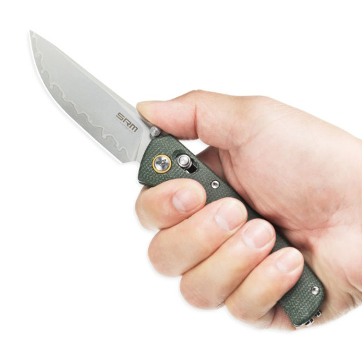 Ніж складаний туристичний SRM Medal (8,2 см) 140Cr / Micarta, зелений