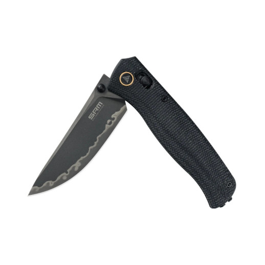Ніж складаний туристичний SRM Medal (8,2 см) 140Cr / Micarta, чорний