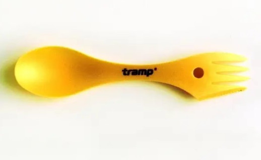 Ложка-вилка (ловилка) пластмасова Tramp жовта