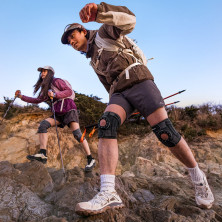 Бандаж на коліно туристичний з пружинною підтримкою Naturehike Qingyue CNK2650DS010, чорний