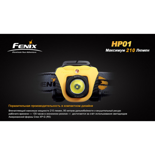 Налобний ліхтар Fenix HP01 XP-G (R5), зелений