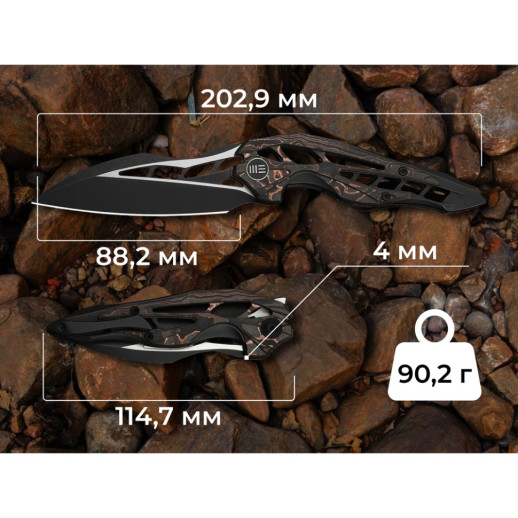Ніж складаний туристичний Weknife Arrakis (8.8 см) Vanax / Titanium чорний
