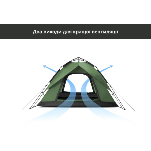 Намет чотиримісний автоматичний Naturehike NH21ZP008, темно-зелений