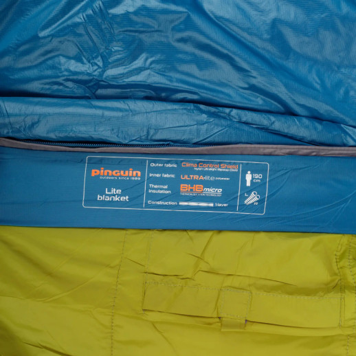 Спальний мішок Pinguin Lite Blanket (14/10°C), 190 см - Right Zip, Petrol (PNG 229462) 2020