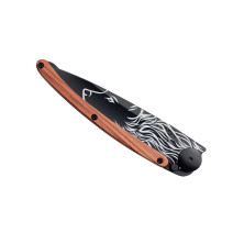 Ніж deejo Tattoo Wood Black 37 г, рожеве дерево, 