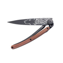 Ніж deejo Tattoo Wood Black 37 г, рожеве дерево, 