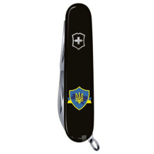 Складаний ніж Victorinox CLIMBER UKRAINE Тризуб на щиті зі стрічкою 1.3703.3_T1070u