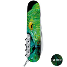 Складаний ніж Victorinox HUNTSMAN ZODIAC Зелена дерев'яна змія 1.3713.3.Z4310pk