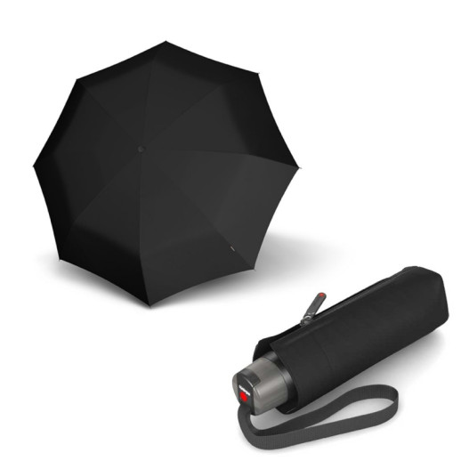 Парасолька Knirps T. 010 Black хутро /складаний /8спіц /D95x18см