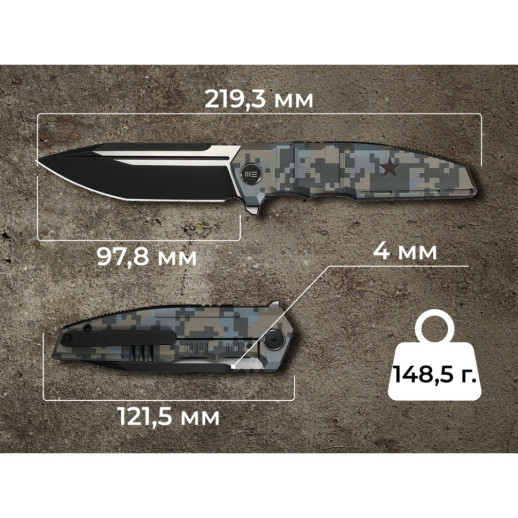 Ніж складаний туристичний Weknife Breach (9.8 см) Bohler M390 / Titanium піксель