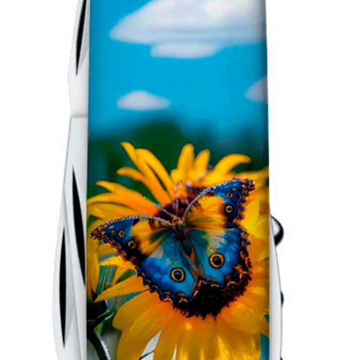 Складаний ніж Victorinox CAMPER UKRAINE Соняшники та метелик