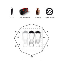 Намет Trimm OHIO, зелений 2+1