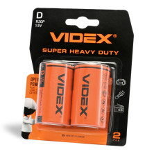Батарейка сольова Videx R20P/D 2шт BLISTER