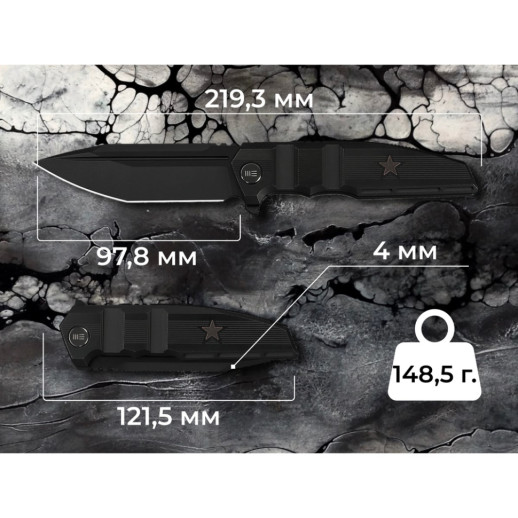 Ніж складаний туристичний Weknife Breach (9.8 см) Bohler M390 / Titanium чорний