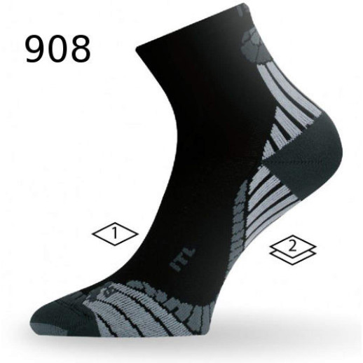 Термошкарпетки для трекінгу Lasting ITL 908 m чорно-сірі (002.003.1791)
