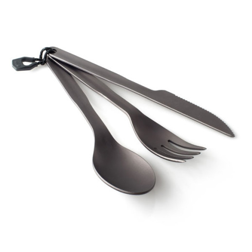 Комплект ніж вилка ложка GSI Outdoors Halulite 3Pc. Ring Cutlery