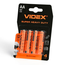 Батарейка сольова Videx R6P/AA 4шт BLISTER