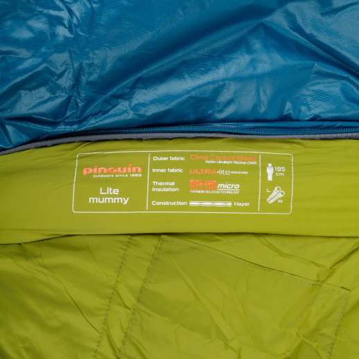 Спальний мішок Pinguin Lite Mummy (14/10°C), 195 см - Right Zip, Petrol (PNG 228465) 2020