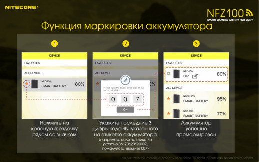 Акумулятор Nitecore NFZ100 2280mah з Wi-Fi для камер Sony A7 (R) III, A9( ILCE-9)
